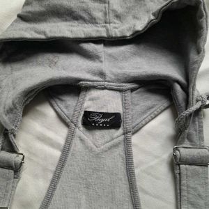 Grey Dungaree Pinafore Hood