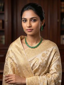 Elegant Emerald Necklace & Earring Set