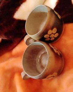💯 new premium Set of 2 Unique Brown bamboo Cups
