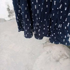 Navy Blue Polka Dot Midi Dress