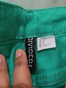 H&amp;M Green Wide Leg Jeans