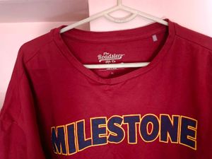 pure cotton maroon t-shirt for women