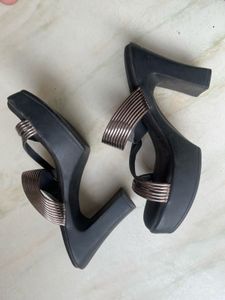 Metallic 3 inch Wedge Sandals