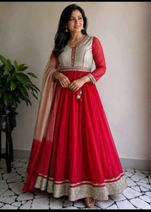 Elegant Red Anarkali