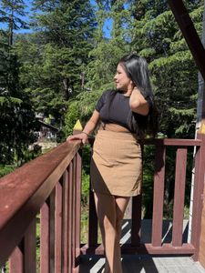 Stylish Tan Mini Skirt