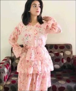 Chic Floral Tiered Gown