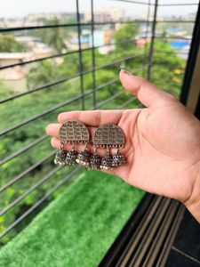 Punjabi Text Jhumka Earrings