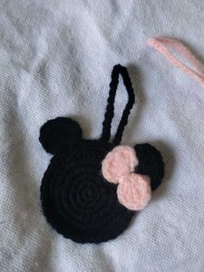 Handmade Crochet Minnie Mouse &amp; Flower Charms