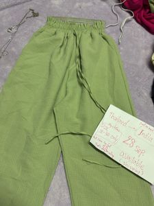 Comfortable Green Textured Pants22-24