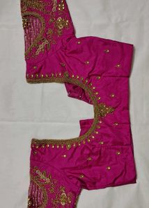 🩷🩷 Pink bridal maggam Silk Blouse