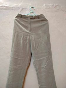 Beige High Waist Formal Trouser