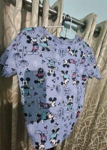 Mickey Mouse Graphic Oversized Crop Top