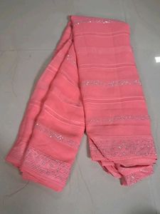 Elegant Pink Saree with Embellishments