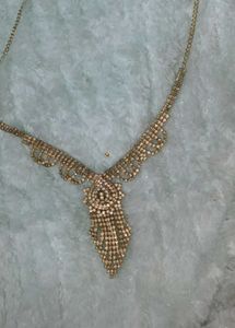Gold Tone Rhinestone Necklace: 2, with bracelet