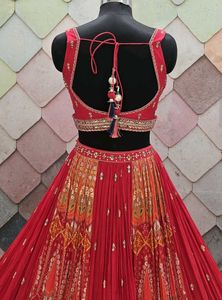 Red Embroidered Lehenga Choli Set
