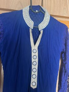 Beautiful Navy Blue Dress With Dupata