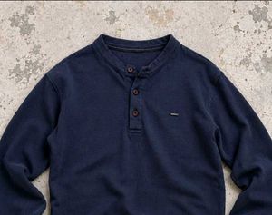 Korean Y2K knit Henley shirt