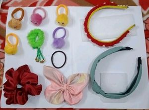 Hair Accessories Bands Rubber Clip Pack Of 11