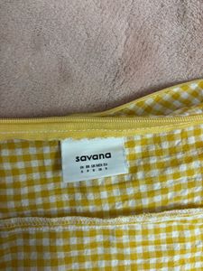 Chic Yellow Gingham One-Shoulder Top