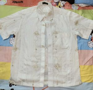 Short Sleeve Pattern Embroidered Shirt