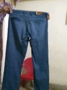 Men's Blue Casual Trousers