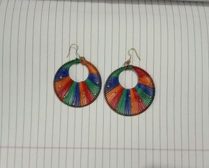 Boho Thread Hoop Earrings