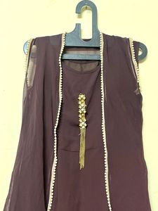 Elegant Plum Ethnic Gown