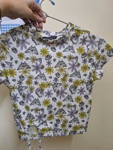 Floral Butterfly Crop Top