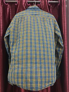 Men's Blue &amp; Yellow Plaid Casual Shirt