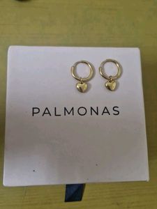 PALMONAS Gold Heart Hoop Earrings