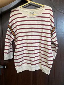Striped Top with Embroidery Detail