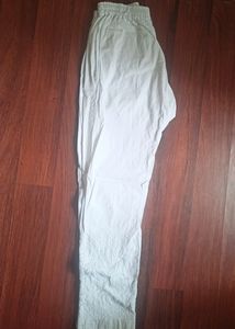 White Embroidered Pants