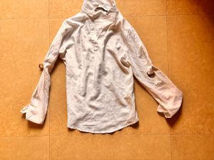 Women's Linen Blend V-Neck Top
