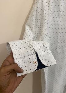 Zara White Polka Dot Shirt