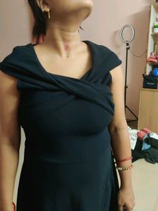 Athena Blue Off shoulder Dress