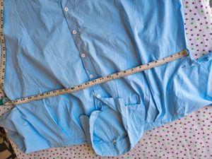Light Blue Oversized Button-Up Shirt