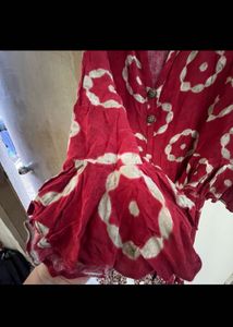 Maroon Printed Maxi Dress