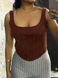 Burgundy Corset Top