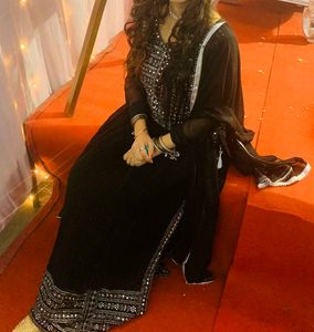 Elegant Black Sequined Kurta Set