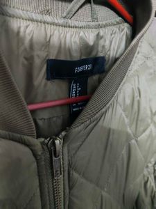 Forever 21 Olive Green Quilted Bomber Jacket