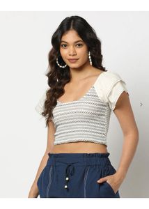 Striped Puff Sleeve Top