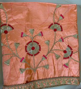 Elegant Orange Embroidered Lehenga Set