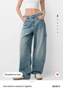 balloon carpenter blue jeans with adjustable belt