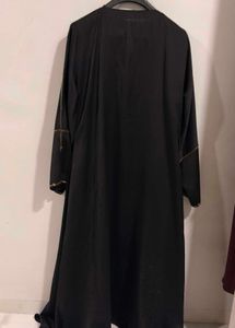 Elegant Black Abaya with Gold Hand Work