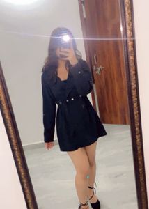 Chic Black Blazer Dress