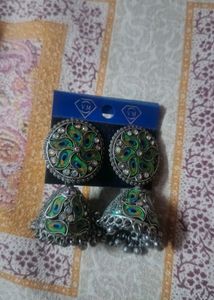 Peacock Design Jhumka Earrings