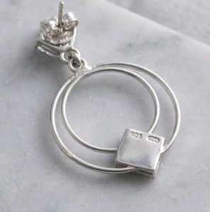 Elegant Silver Hoop Earrings with CZ