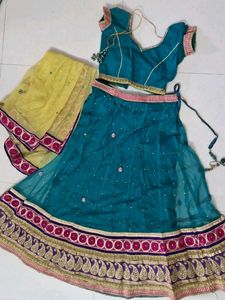 Embroidered Teal Lehenga Choli Set