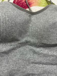Grey Ribbed Bralette (padded)