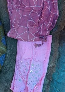 Pink kurti and plazo set